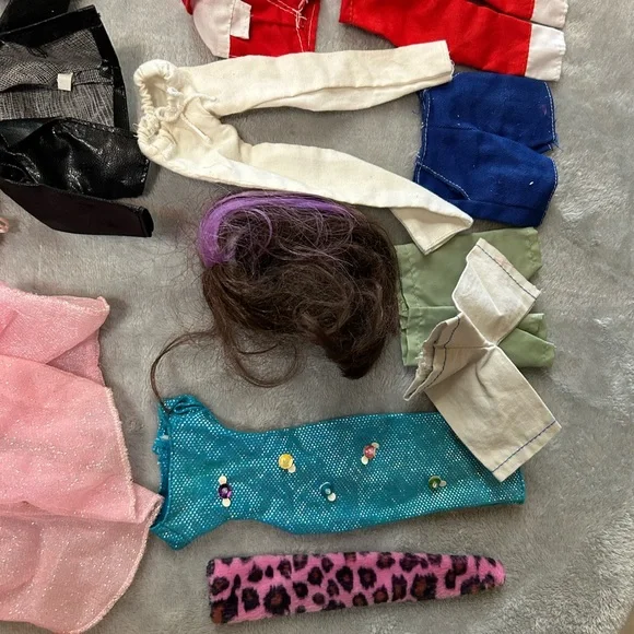 Vintage Barbie other Doll Clothes Pants Shirts Dresses Accessories Lot - Picture 7 of 7